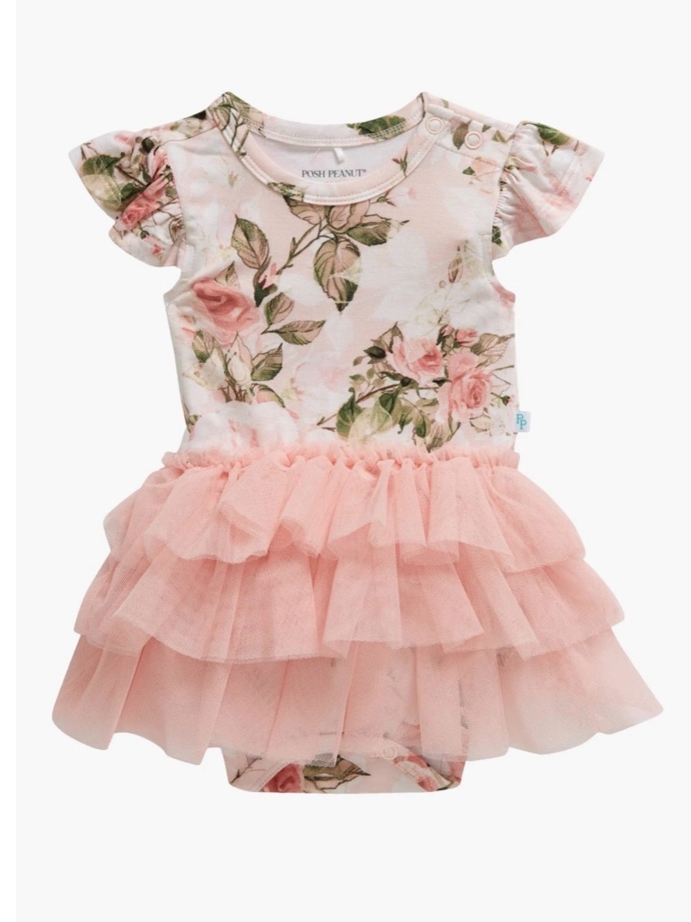 Posh Peanut Tulle Bodysuit Dress Vintage Pink Rose